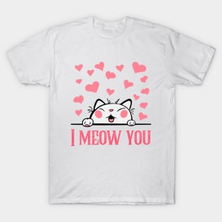 Cute I MEOW YOU T-shirt mug coffee mug Apparel Hoodie Sticker Magnet Pillow gift design T-Shirt